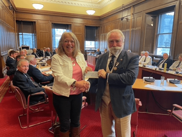 Helene with Don Young, Convenor of the High Constables of Edinburgh
